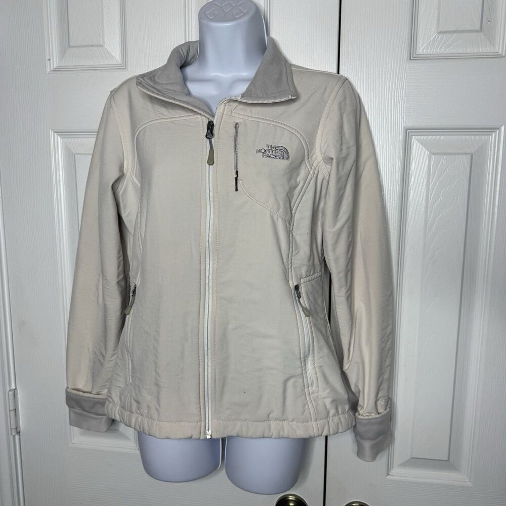 The North Face Apex Softshell Jacket Womens Small Ivory Full Zip Fleece Lined